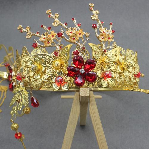 凤冠diy材料包手工制作花嫁秀禾服头饰古风中式宫廷古装新娘饰品