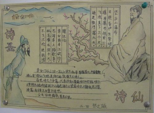 李白手抄报图片大全