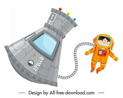 卡通太空宇航员图片