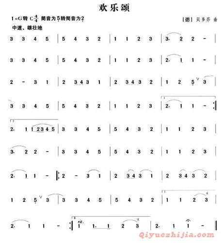 笛子谱 欢乐颂,电子琴,电子琴入门,电子琴入门教程,电子琴简谱