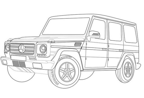 大吉普车简笔画
