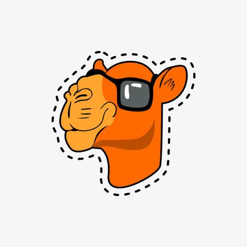 手绘戴眼镜的牛
