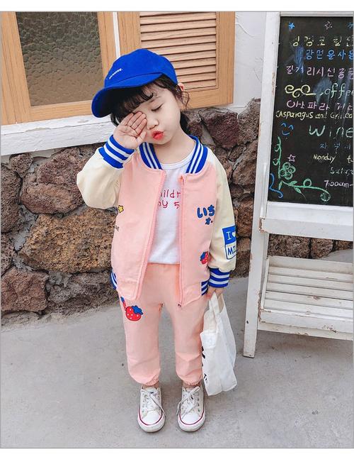 童装女童套装2020年新款潮宝宝春秋套装洋气卡通两件套儿童外套春秋款