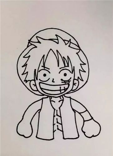 动漫简笔画海贼王路飞简笔画教程