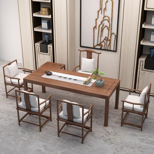 新中式实木茶桌椅组合茶台泡茶桌茶几家用办公室禅意功夫茶艺桌