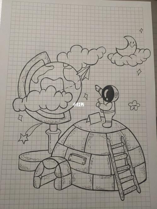 宇航员(临摹)_简笔画_画个简笔画_文化_绘画