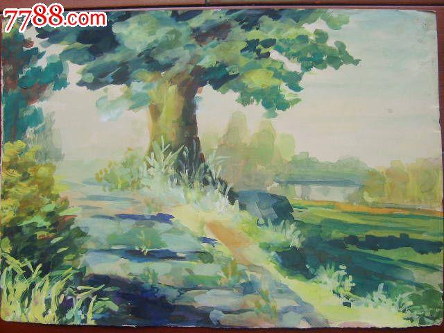 70年代水粉画一张(风景)!
