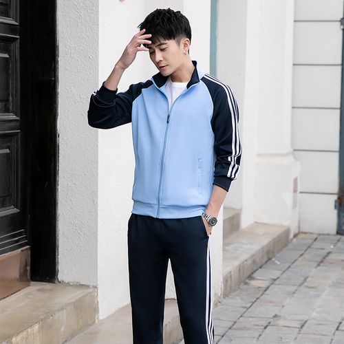 2021年新款加肥加大码胖子肥仔超大码休闲男士学生运动动校服套装