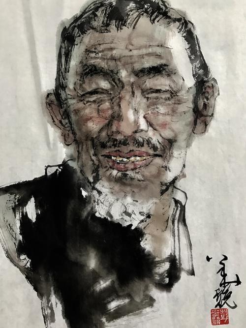 当代著名人物画家风采彭华竞