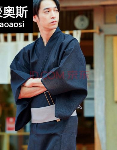 日本传统和服男士 男正装 夏日祭 浴衣 套装经典花纹