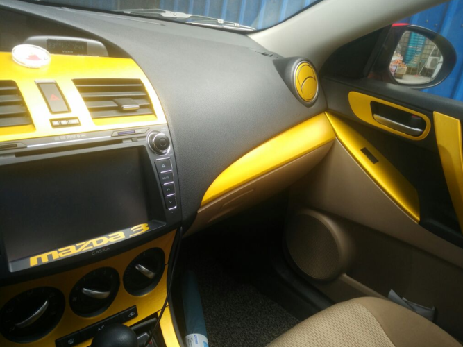 马自达3星骋内饰改装专用贴纸碳纤维内饰贴膜马3中控保护贴装饰