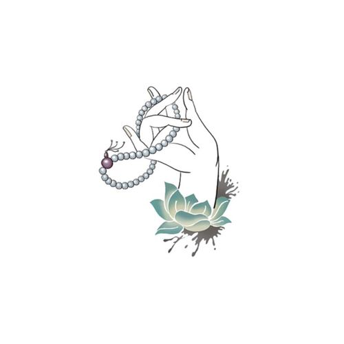 酷玩天下 纹身贴 佛手 莲花纹身 防水 传统 荷花 纹身