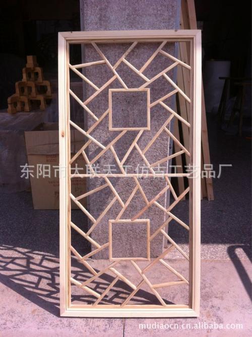 雕花镂空隔断花格子 通用隔断 木雕花格工艺品 中式家居饰品