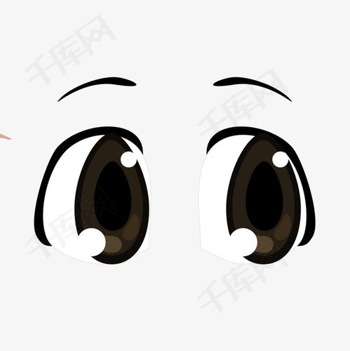 卡通大眼眉笔痕迹矢量素材