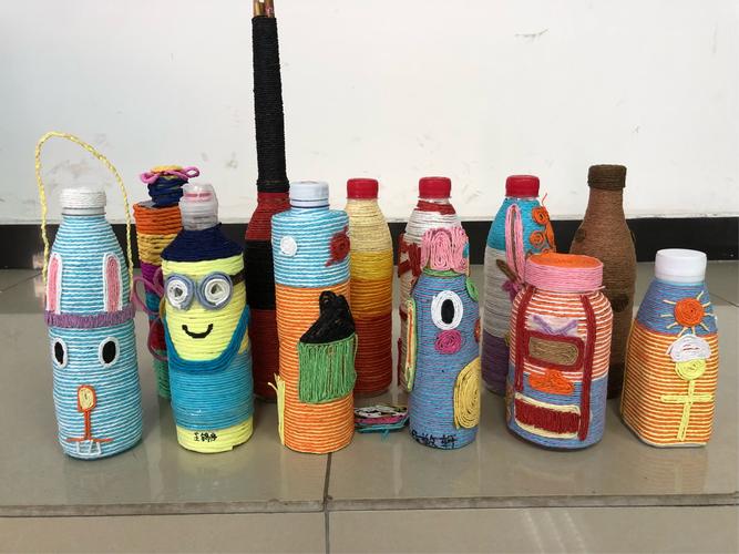 《彩绳装饰瓶》五3班作品欣赏!