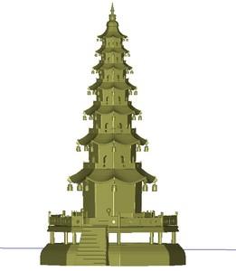 佛塔宝塔 立体雕刻 stl扫描圆雕图 旋转雕刻 三维3d立体模型 塔