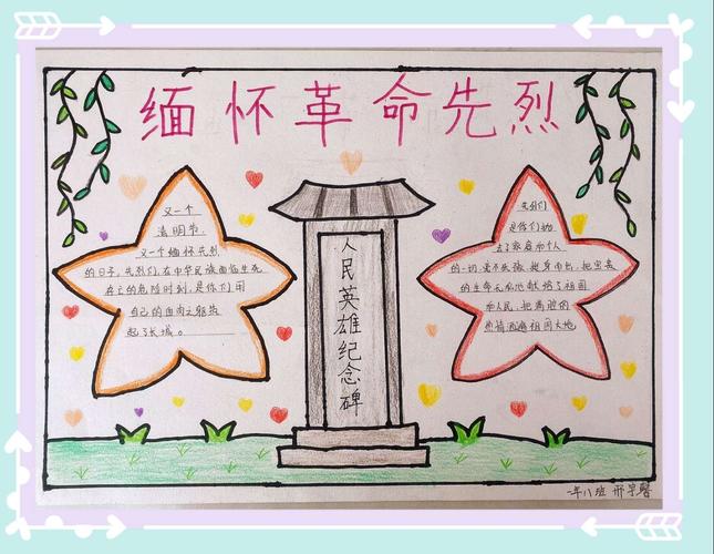 孩子们缅怀先烈,弘扬爱国主义精神,制作了手抄报,表达对革命先烈的