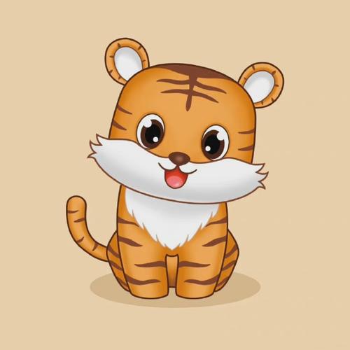 可爱头像##简笔画##虎年壁纸