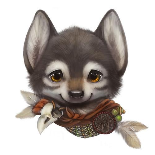 寻找一张很可爱的狼卡通图片