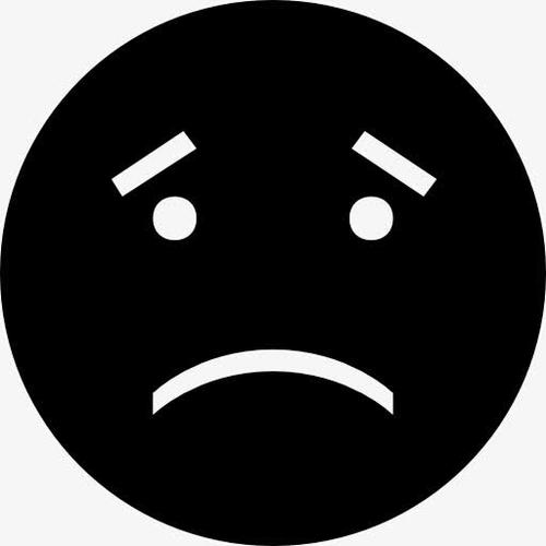 悲伤的表情黑脸象征图标