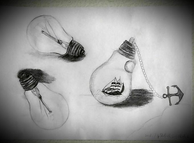 灯泡绘画以及联想