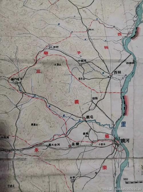 1957年黑龙江省饶河县地图