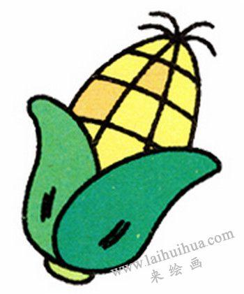 玉米简笔画画法步骤