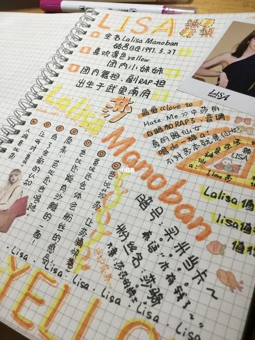 blackpink系列手帐7.lisa.正面图在第二张_blackpink