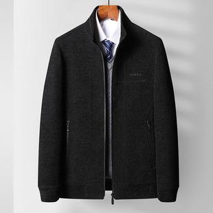 2021新款雪尼尔外套男装秋冬加厚中年休闲帅气男士毛呢子爸爸夹克