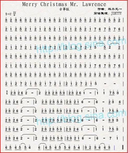 《merry christmas mr.lawrence》de简谱(未完)