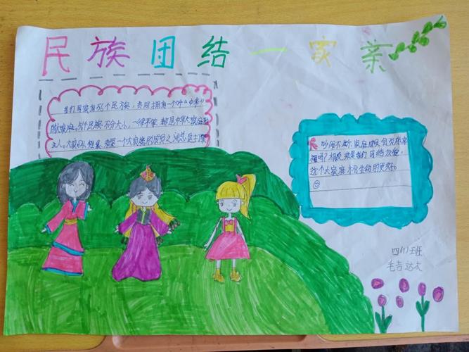 共创美丽和谐校园——塔勒德镇中学进行绘画民族团结手抄报比赛活动
