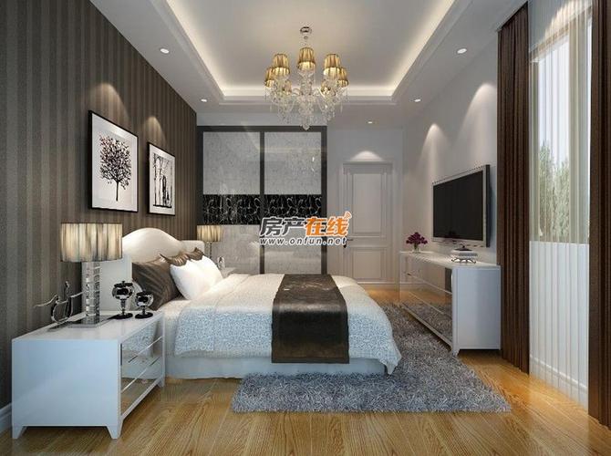 现代简约二居室卧室吊顶装修效果图欣赏