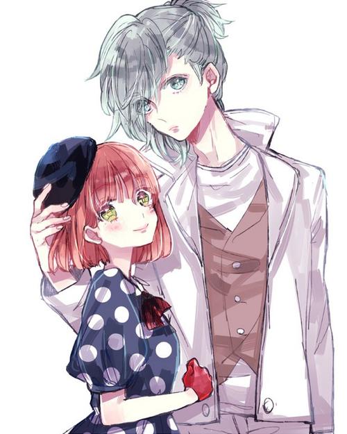 (:3_ヽ)_校园情侣动漫双人男女底图