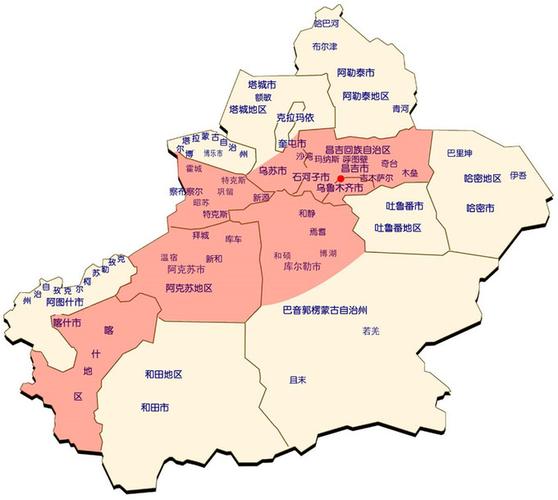            新疆旅游资源分布图