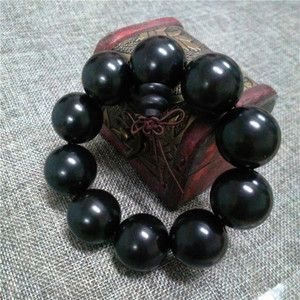 淘宝天然黑檀木手串乌木紫光檀香木佛珠手串男女转运饰品情侣单圈手链