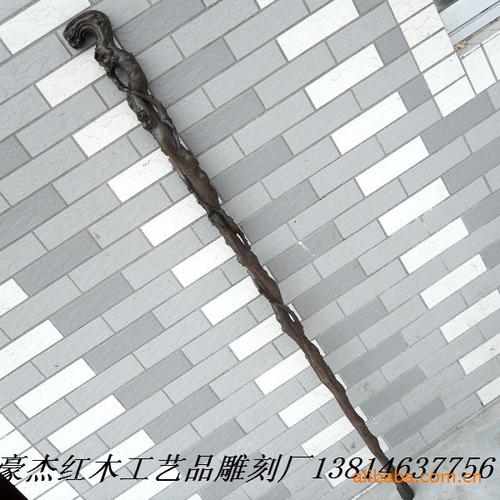 【黑枝木拐杖非洲黑檀木拐杖红木手杖 红木拐杖 树根雕拐杖】江苏南通