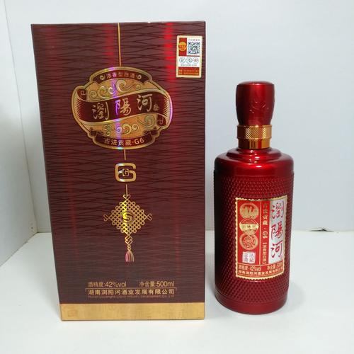 浏阳河古法贡藏g6纸盒42度500ml浓香型1*4白酒整箱