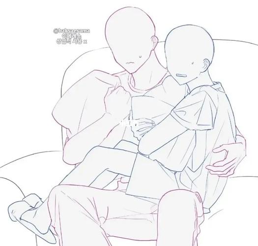 【板绘临摹79情侣cp互动姿势参考—_板绘_临摹_绘画