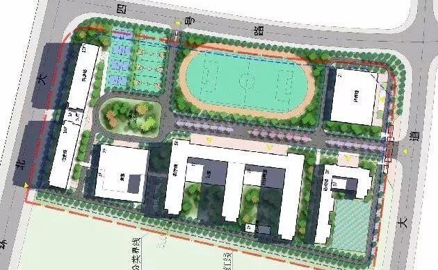 天门中学  北有教育产业园 由君佳集团合资建设的 华斯达国际学校