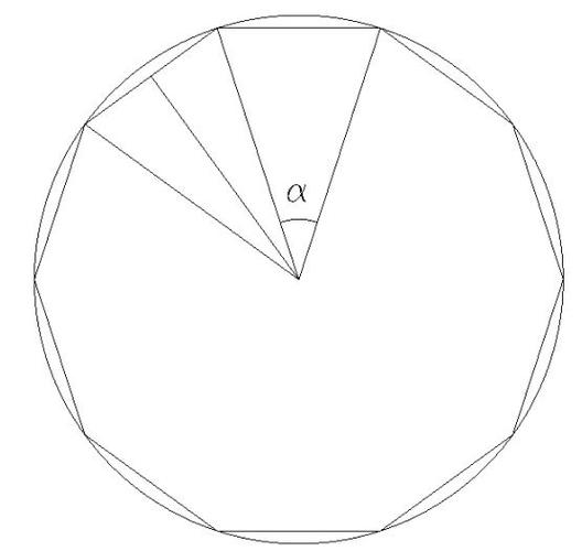 圆内接多边形,边数为n,圆半径为r,求这个内接多边形的