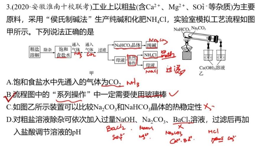 侯氏制碱法 在高考工艺流程中的考查09_高考_高考加油_知识_校园