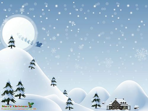圣诞节系列:高清晰圣诞节矢量风格壁纸:圣诞节雪景- 圣诞下雪壁纸