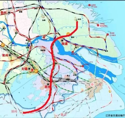 江苏最新交通规划:北沿江高铁南通(启东)—上海(崇明)