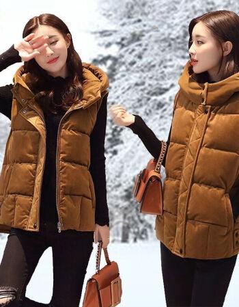 尹妃瑄新款金丝绒马甲女冬棉衣坎肩面包服短款学生春秋马夹外套女士