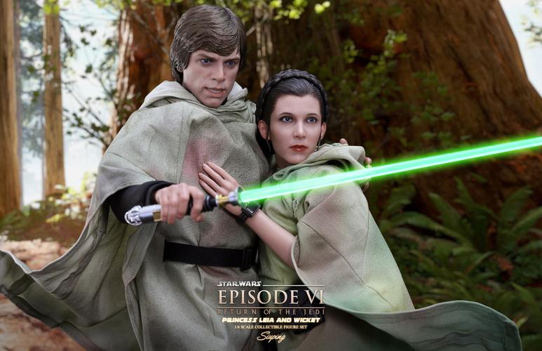 星球大战6绝地归来wicket及莱娅公主16比例珍藏人偶套装实物图