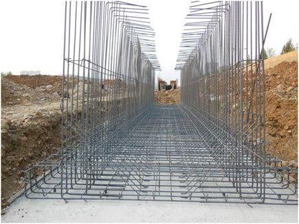 整齐的箱涵钢筋绑扎