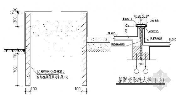 屋面变形缝大样图