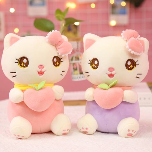 可爱桃子猫公仔毛绒玩具女生睡觉抱枕超软布娃娃儿童玩偶生日礼物