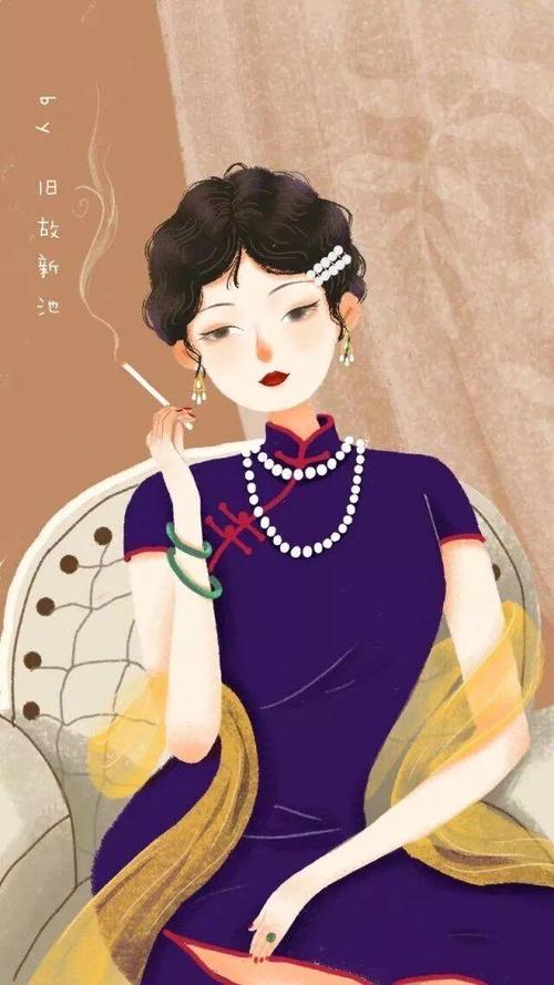 "复古风人物"商插插画——vip学员作业练习展示