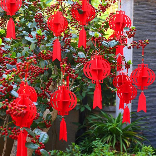 春节灯笼新年装饰品小红灯笼串过年装饰灯笼挂件商场景装饰布置